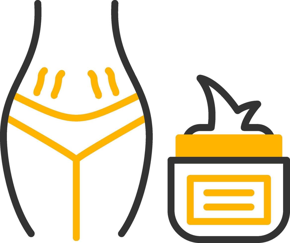 Stretch Mark Cream Line Two Color vector