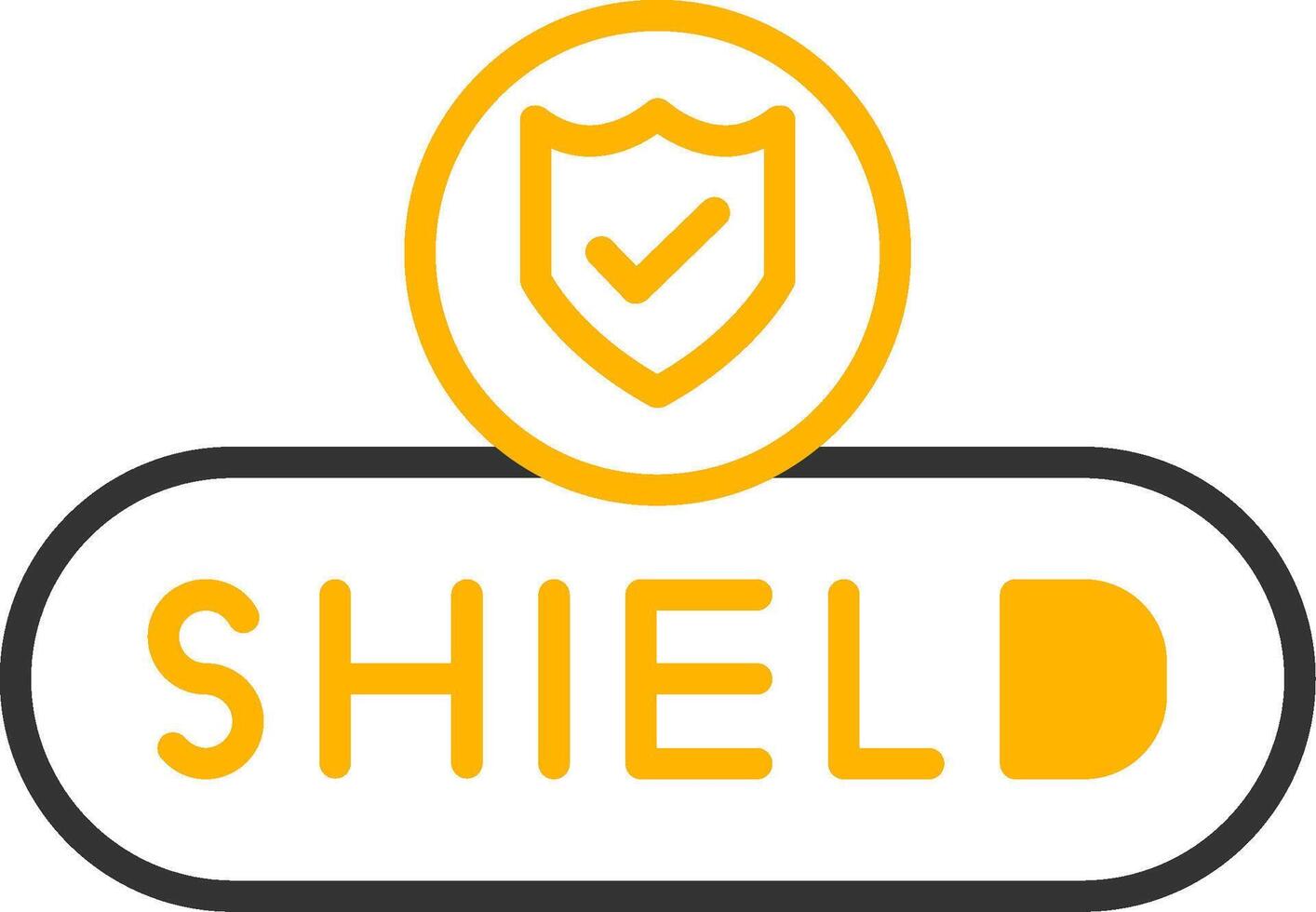 Activate Shield Button Line Two Color vector