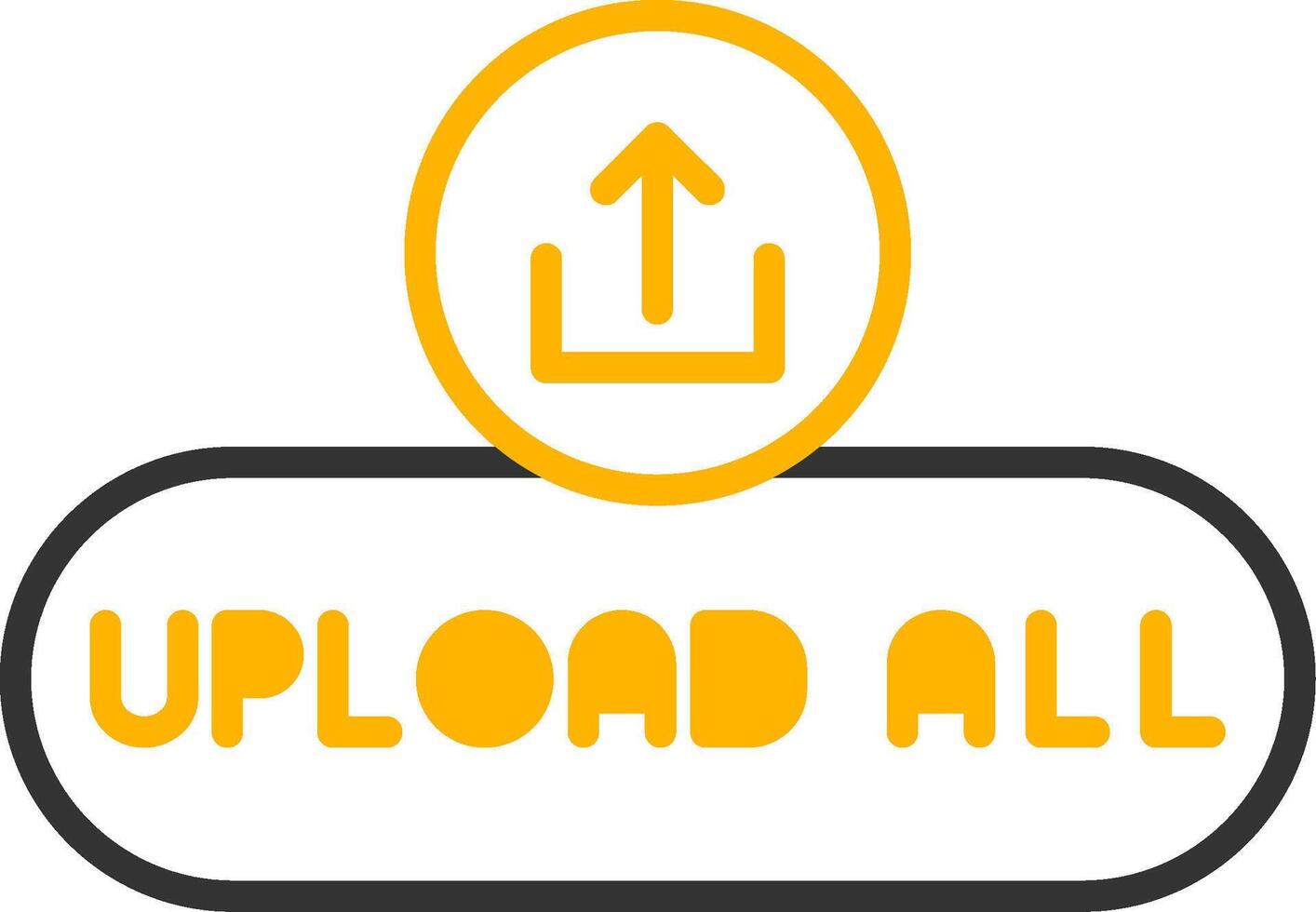Upload All Files Button Line Two Color vector