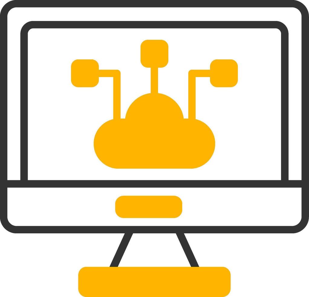 Edge Computing Node Icon Line Two Color vector