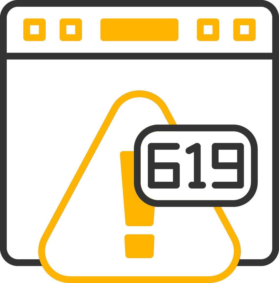 Error 619 Unexpected Redirect URI Line Two Color vector