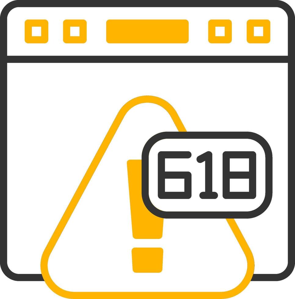 Error 618 HTML Validation Failed Line Two Color vector