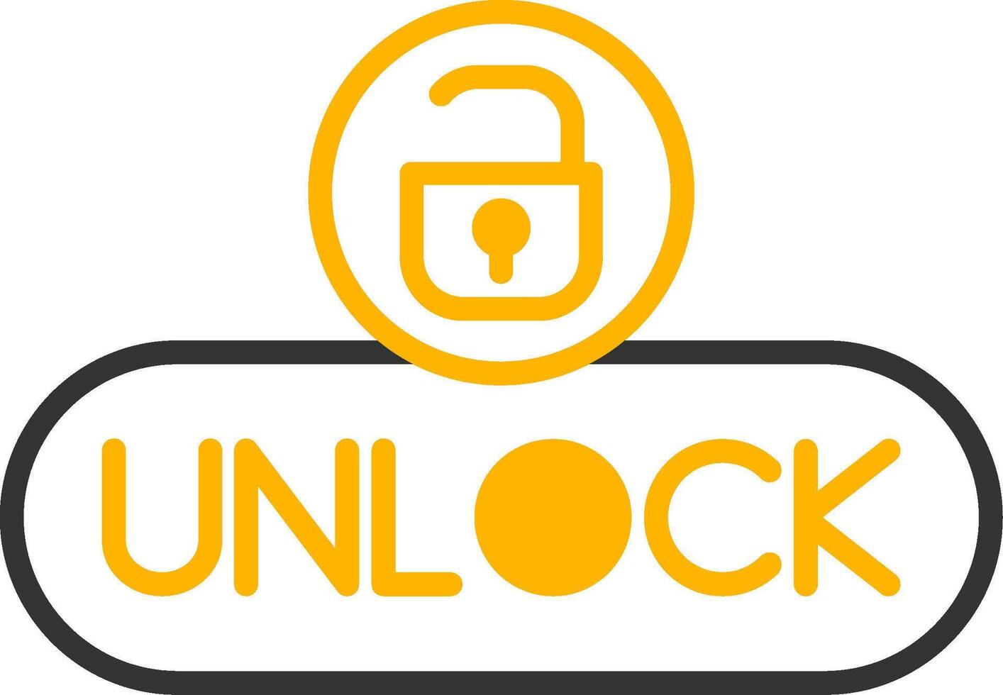 Unlock Access Button Line Two Color vector