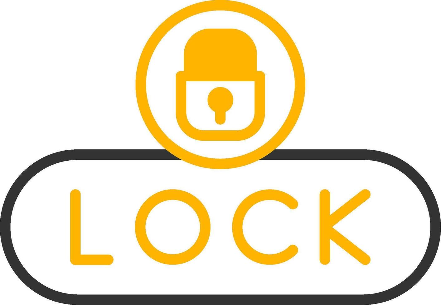 Lock Content Button Line Two Color vector