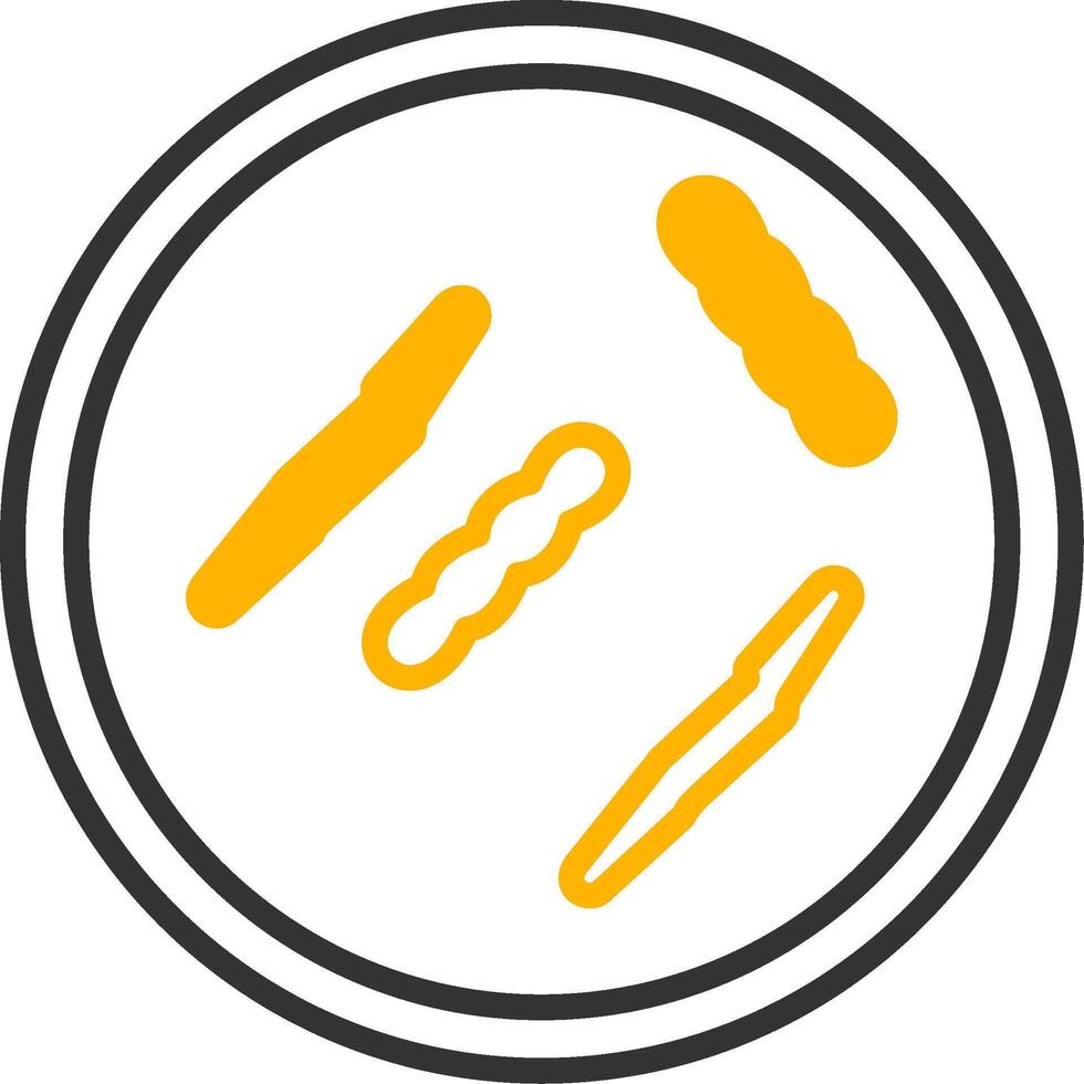 Lactococcus lactis Dairy Culture Bacteria Line Two Color vector
