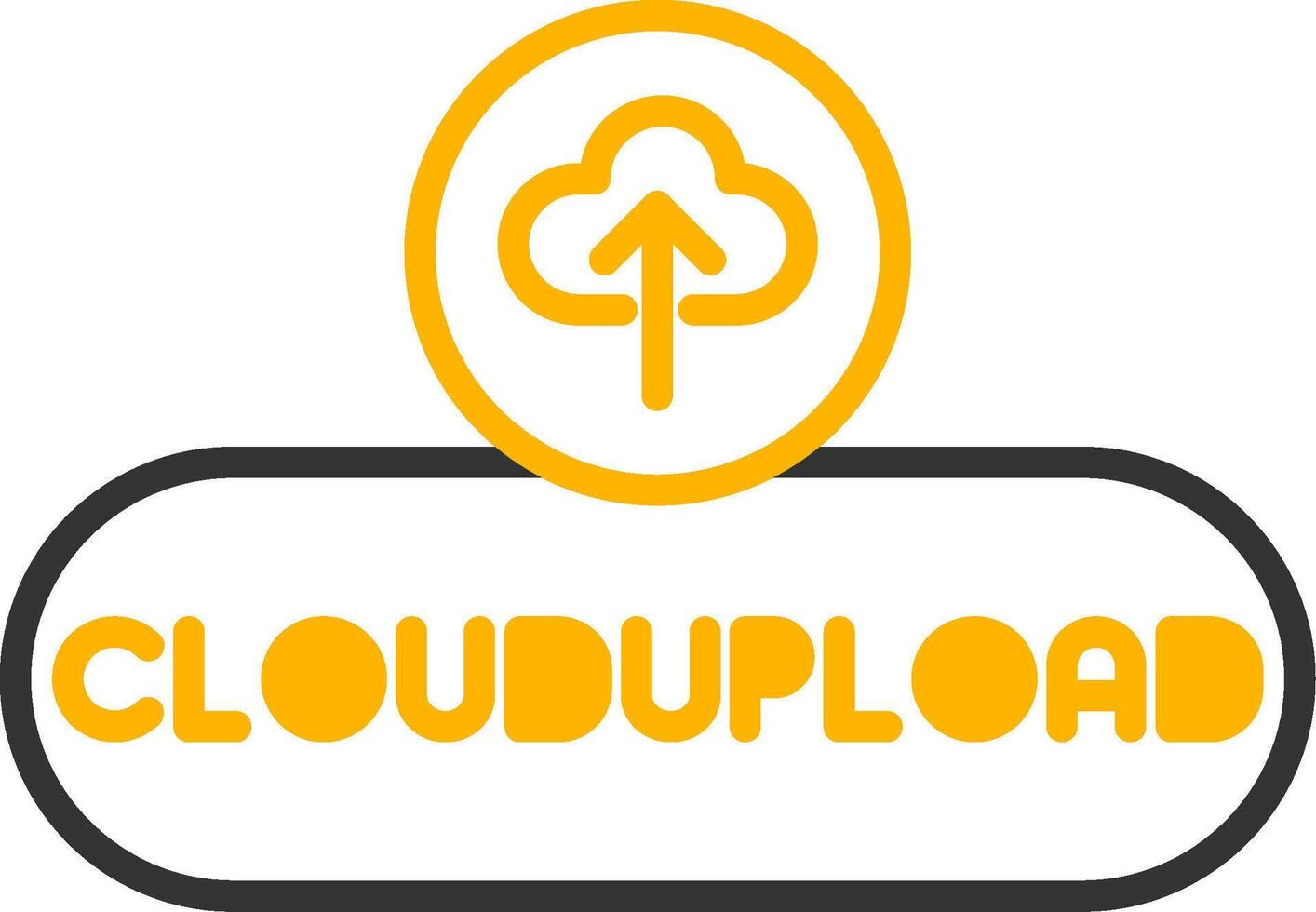 Cloud Upload Icon Button Line Two Color vector