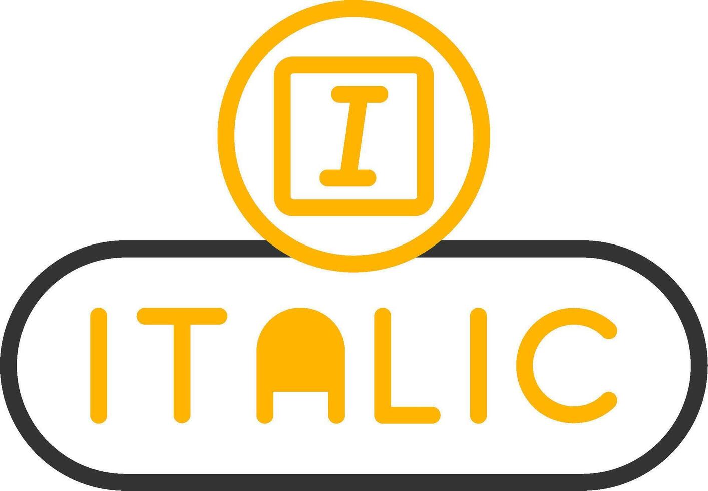 Italicize Text Button Line Two Color vector