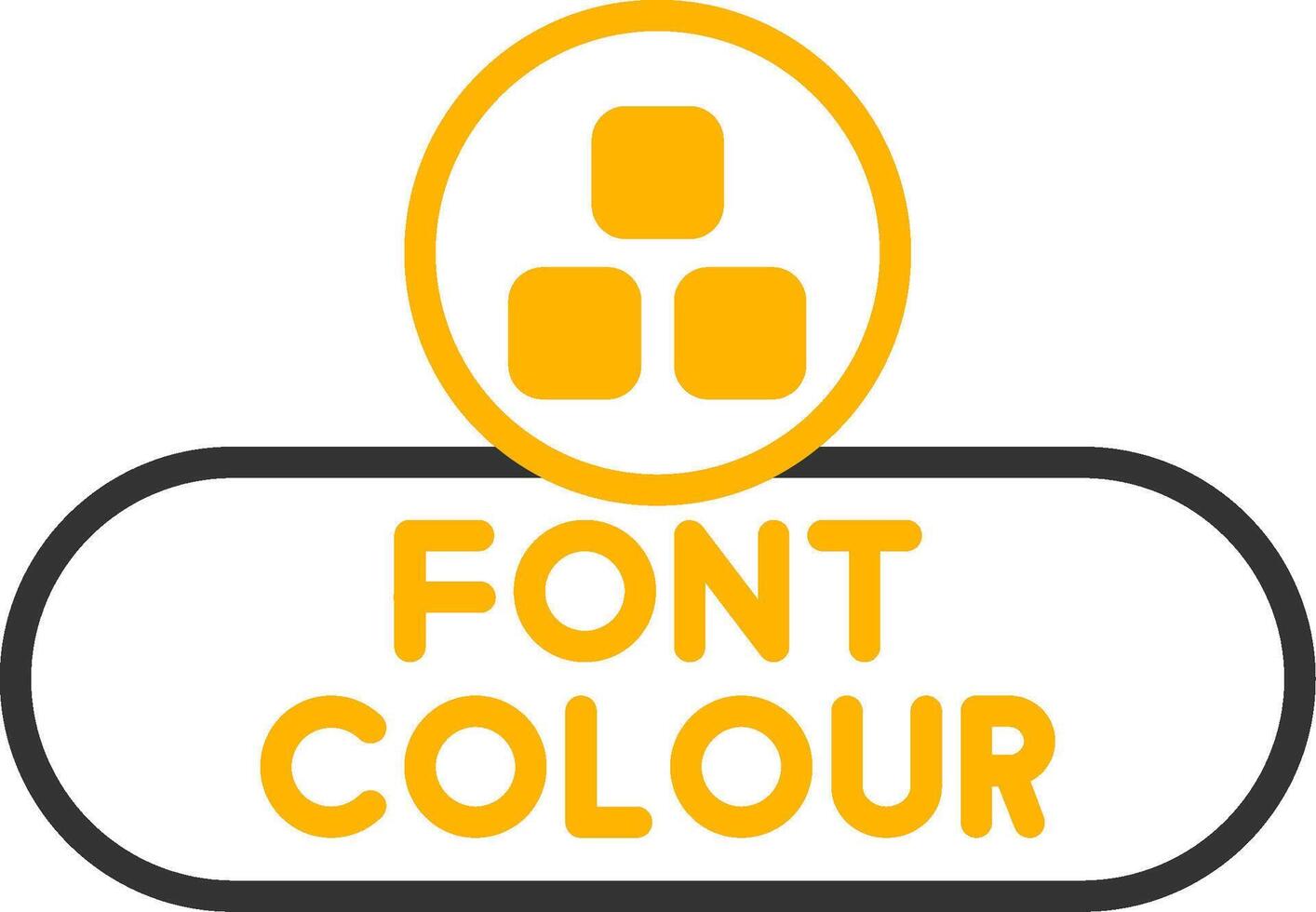 Change Font Color Button Line Two Color vector