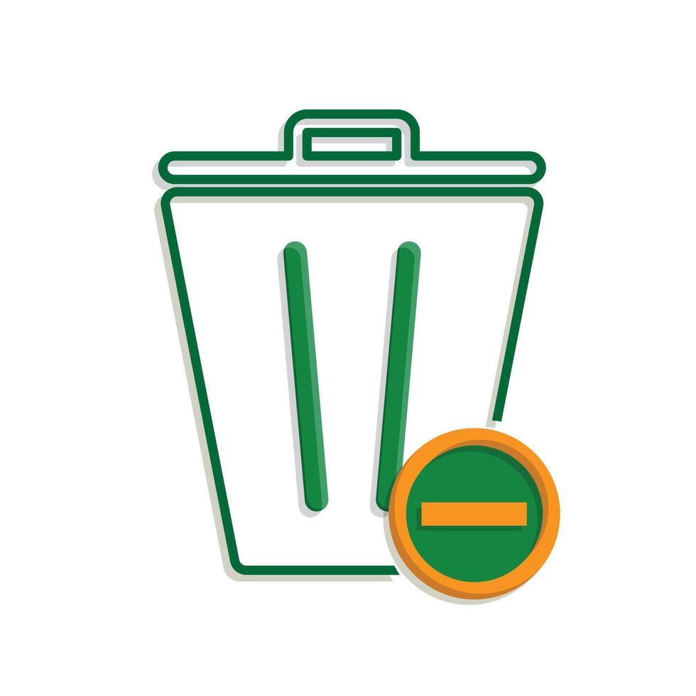 trash icon. recycling symbol with minus symbol on the bottom right. sustainability. reuse web icon, eco-friendly, second-hand,nin vector