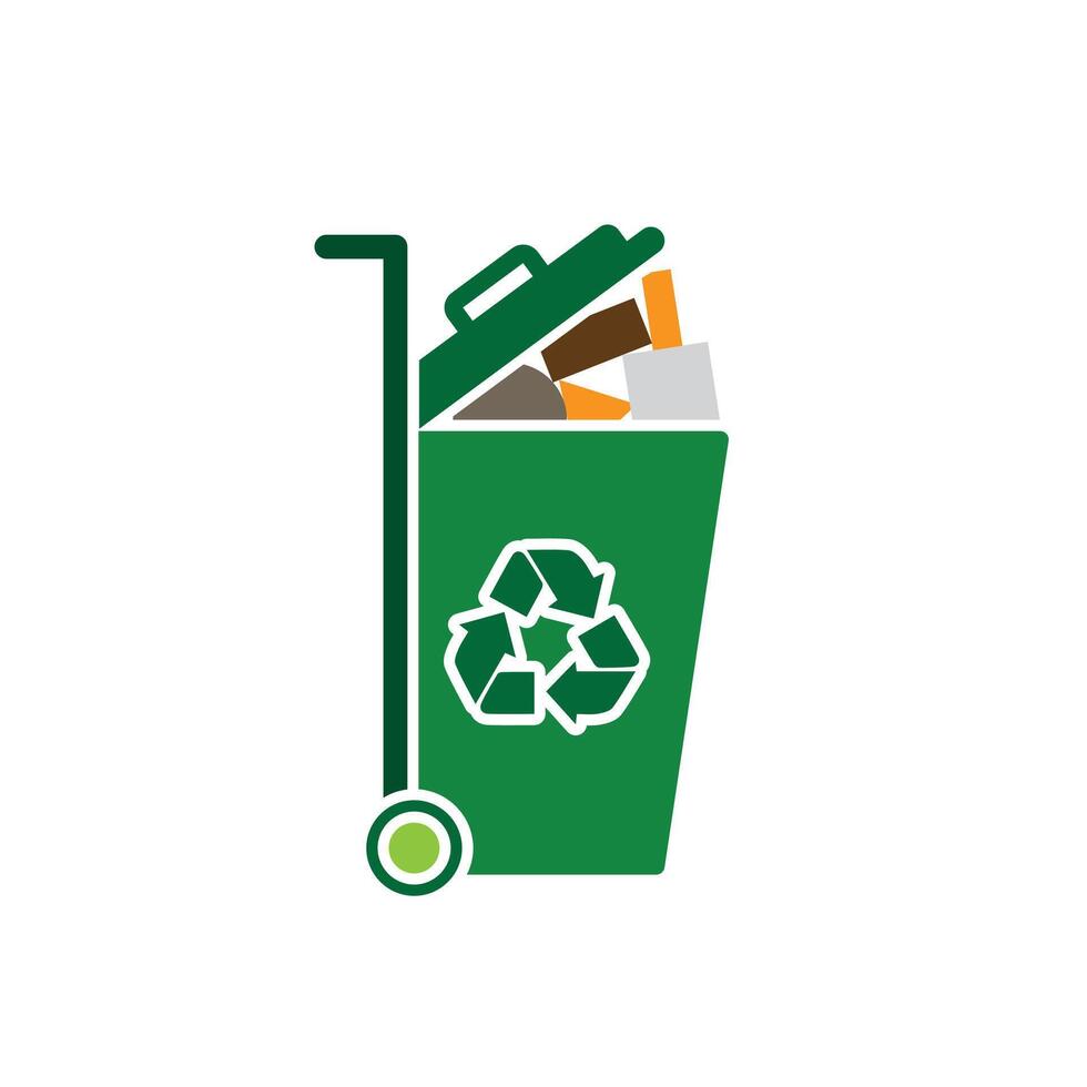 trash icon. waste in trash. recycling symbol. sustainability. reuse web icon, eco-friendly, used goods, green energy.'la vector