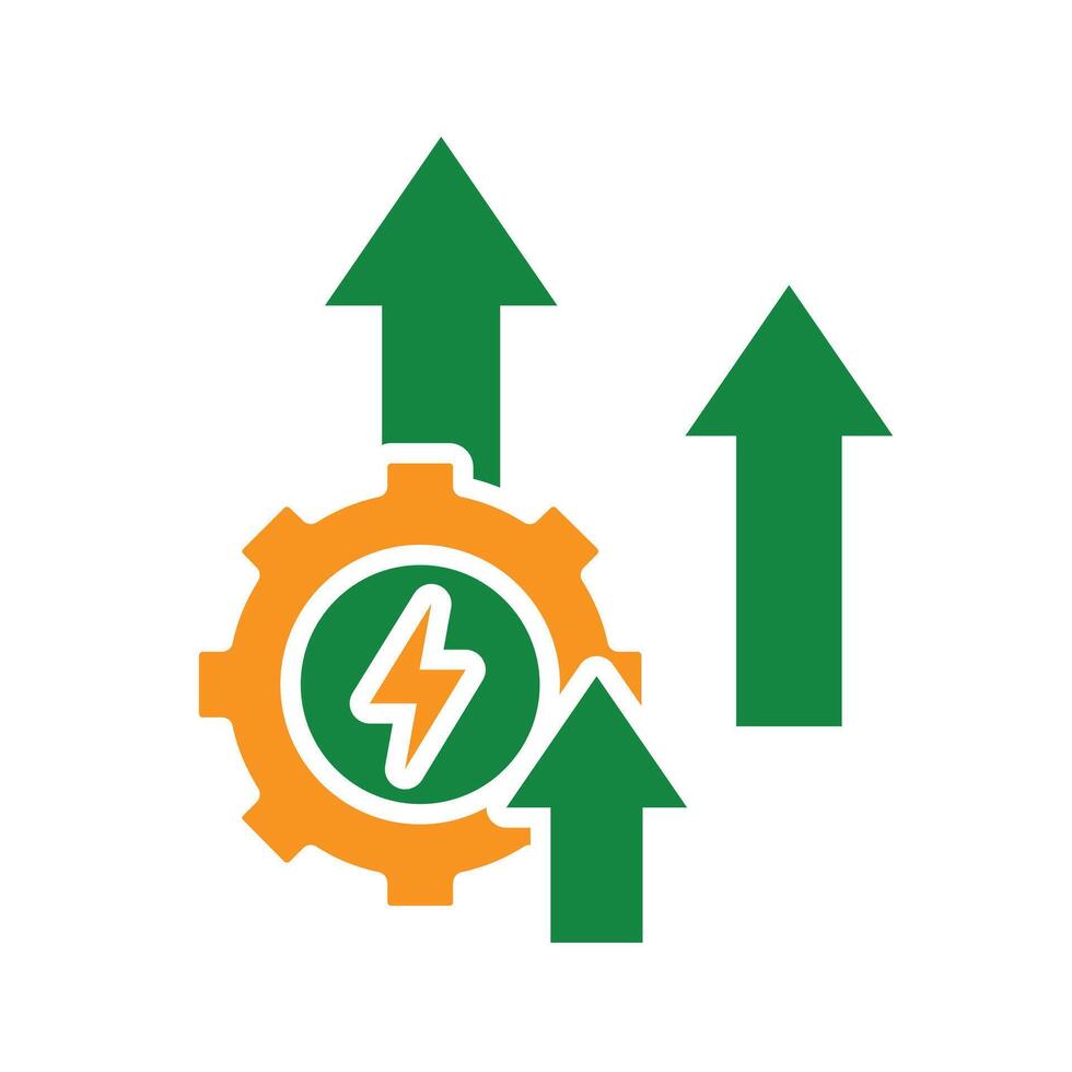 sustainable icon. green energy and up arrow. reuse, eco-friendly energy, zero emission, green energy, eco-friendly concept.oa vector