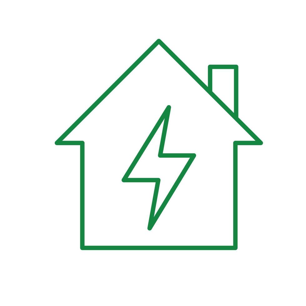 sustainable icon. green energy inside the house. energy source or resource office, eco-friendly energy, electricity symbol.xxd vector
