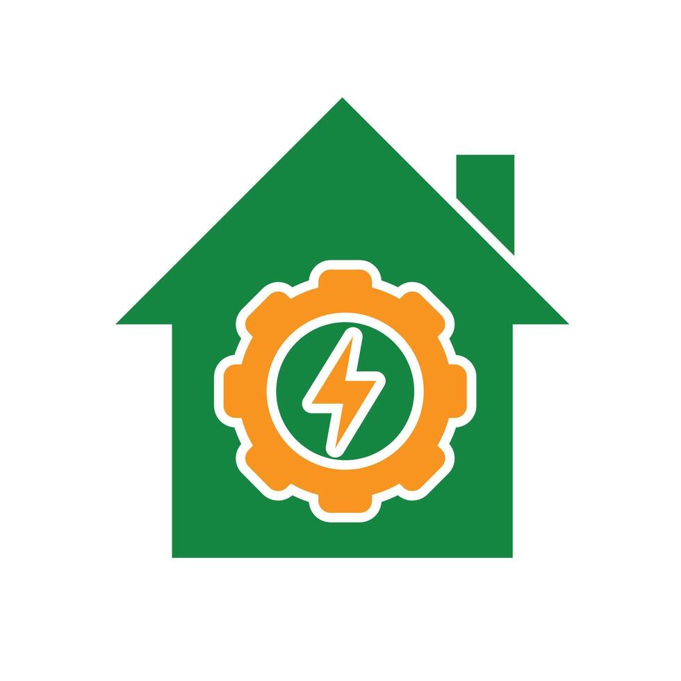 sustainable icon. green energy inside the house. energy source or resource office, eco-friendly energy, electricity symbol.nc vector