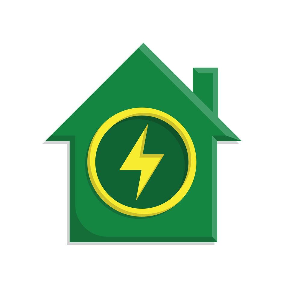 sustainable icon. green energy inside the house. energy source or resource office, eco-friendly energy, electricity symbol.k vector
