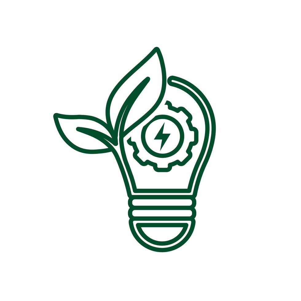 sustainable icon. green energy with light. energy source. resource office, eco energy, electricity symbol.oiig vector