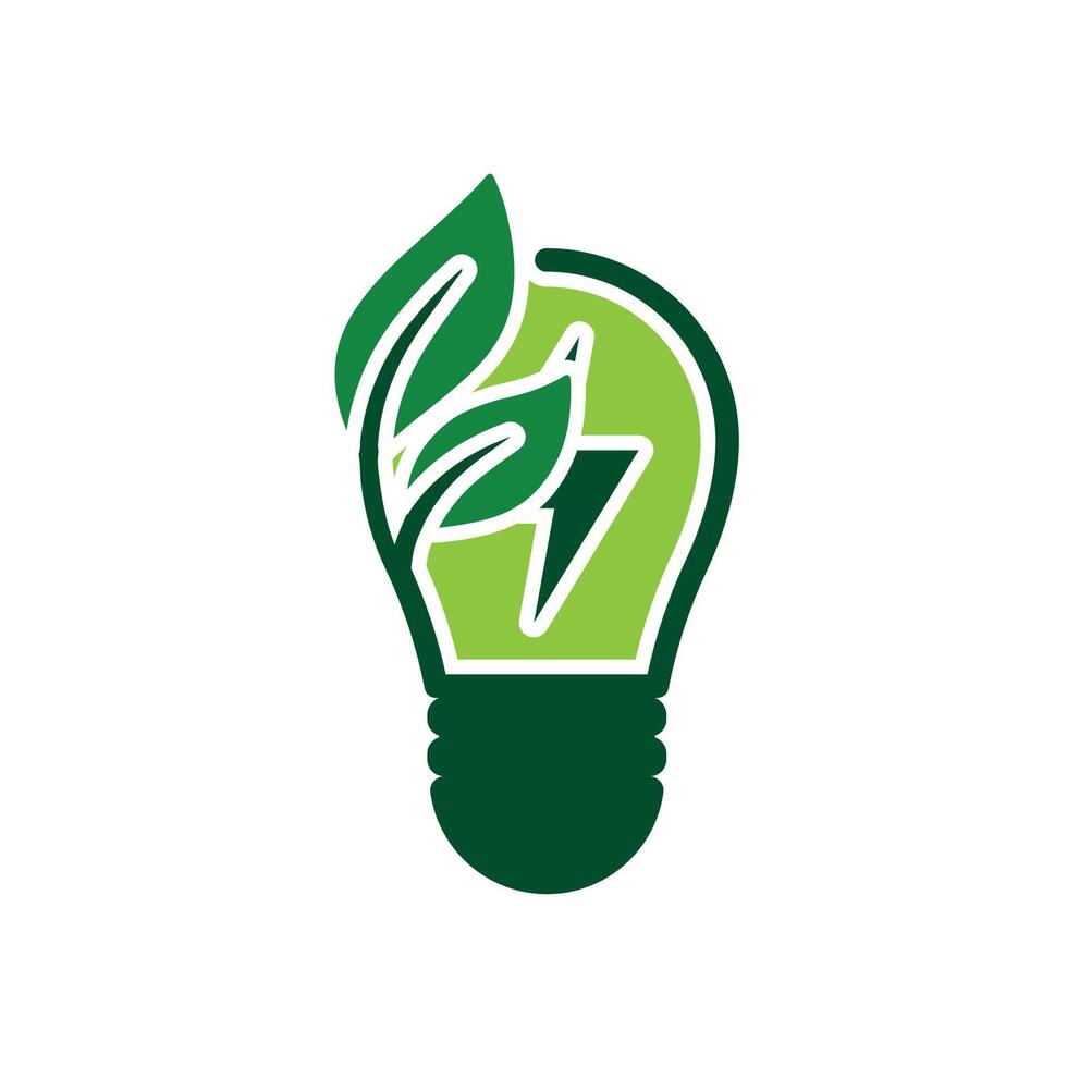 sustainable icon. green energy with light. energy source. resource office, eco energy, electricity symbol.lk vector