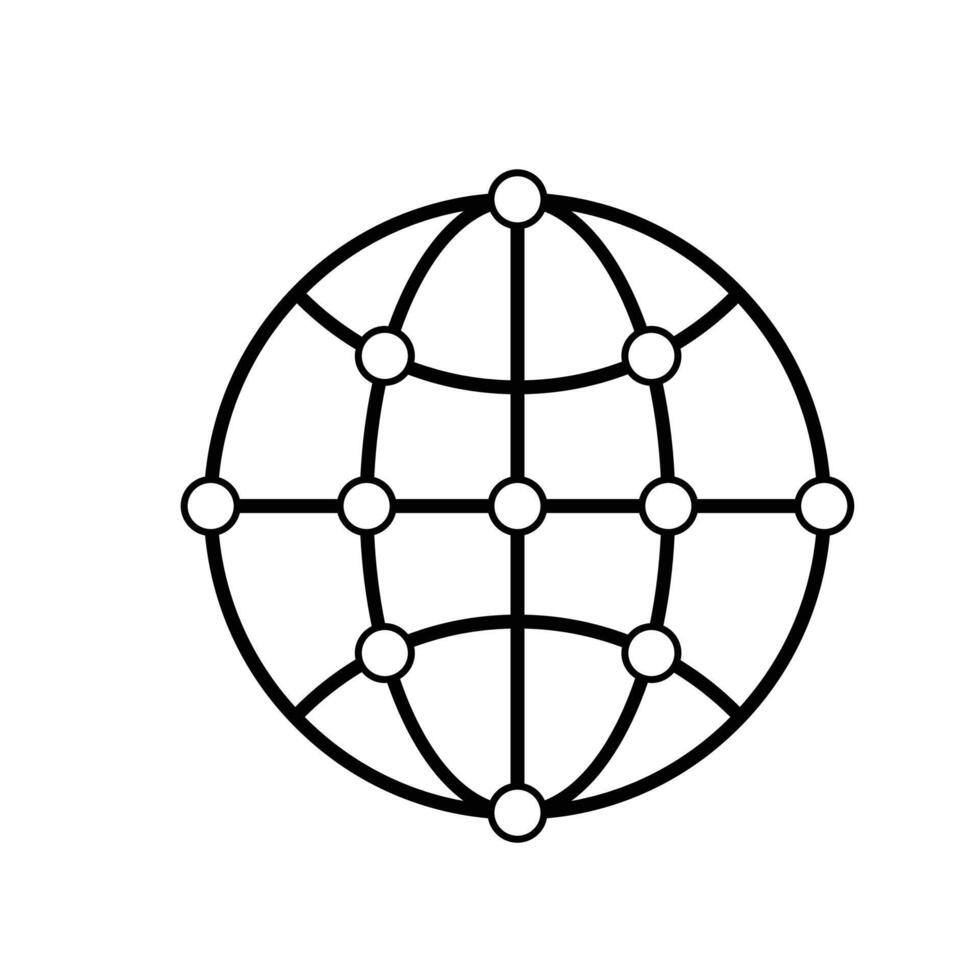 Optimization icon. Network Optimization. globe with connection lines. symbol for Process, automation, productivity678 vector