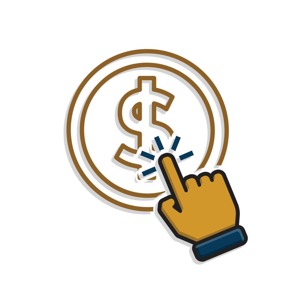 Optimization icon. Conversion Rate Optimization. Coin with click. Symbol for Process, automation, productiviti vector