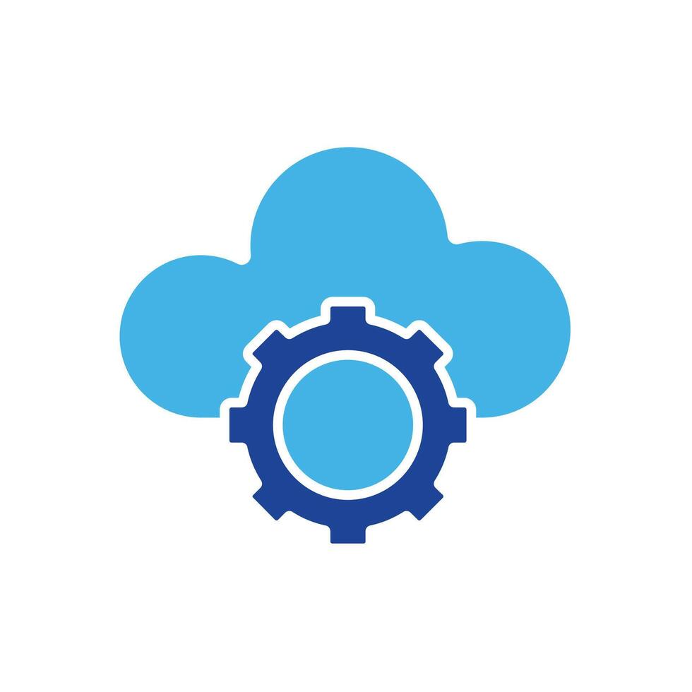 Optimization icon. Cloud Optimization. Cloud with gear. Symbol for Process, automation, productivity53 vector
