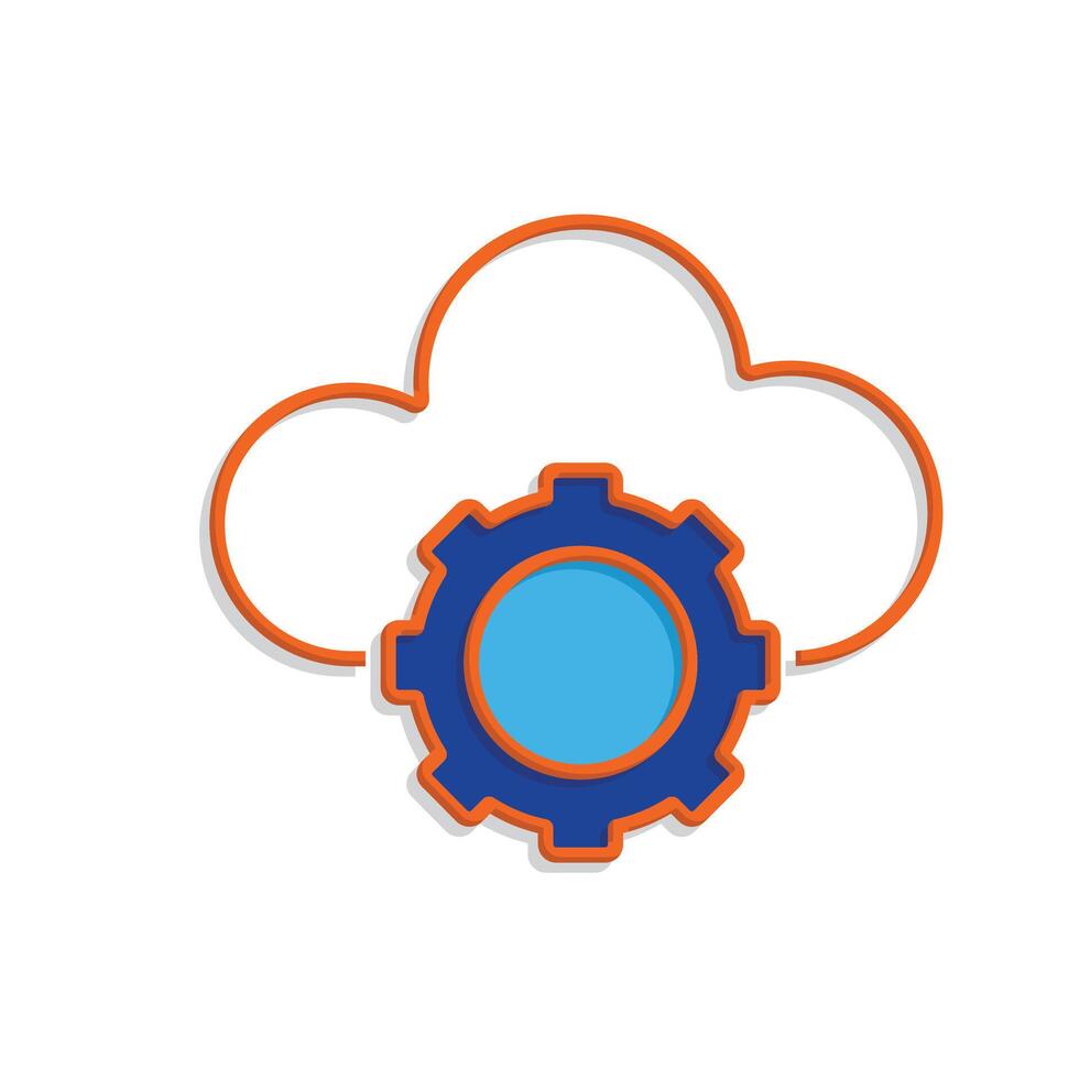 Optimization icon. Cloud Optimization. Cloud with gear. Symbol for Process, automation, productivity346 vector