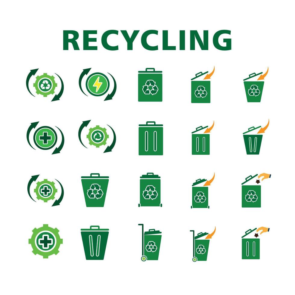 recycling icon set. Collection of sustainability, ecology, trash, etc. symbol for reuse, recycle, zero emission46 vector