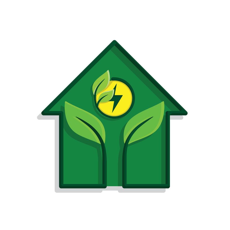 sustainable icon. green energy inside the house. energy source or resource office, eco-friendly energy, electricity symboll vector
