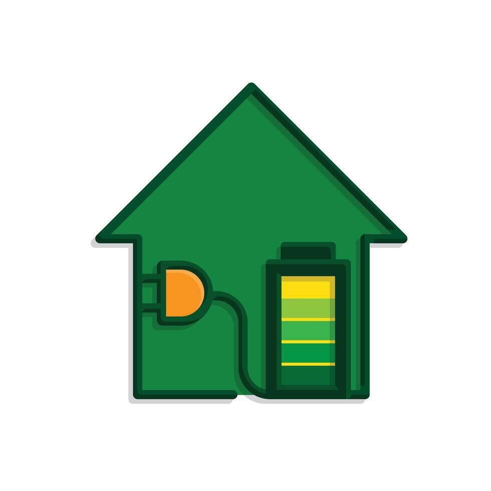 sustainable icon. green energy inside the house. energy source or resource office, eco-friendly energy, electricity symbolgg vector