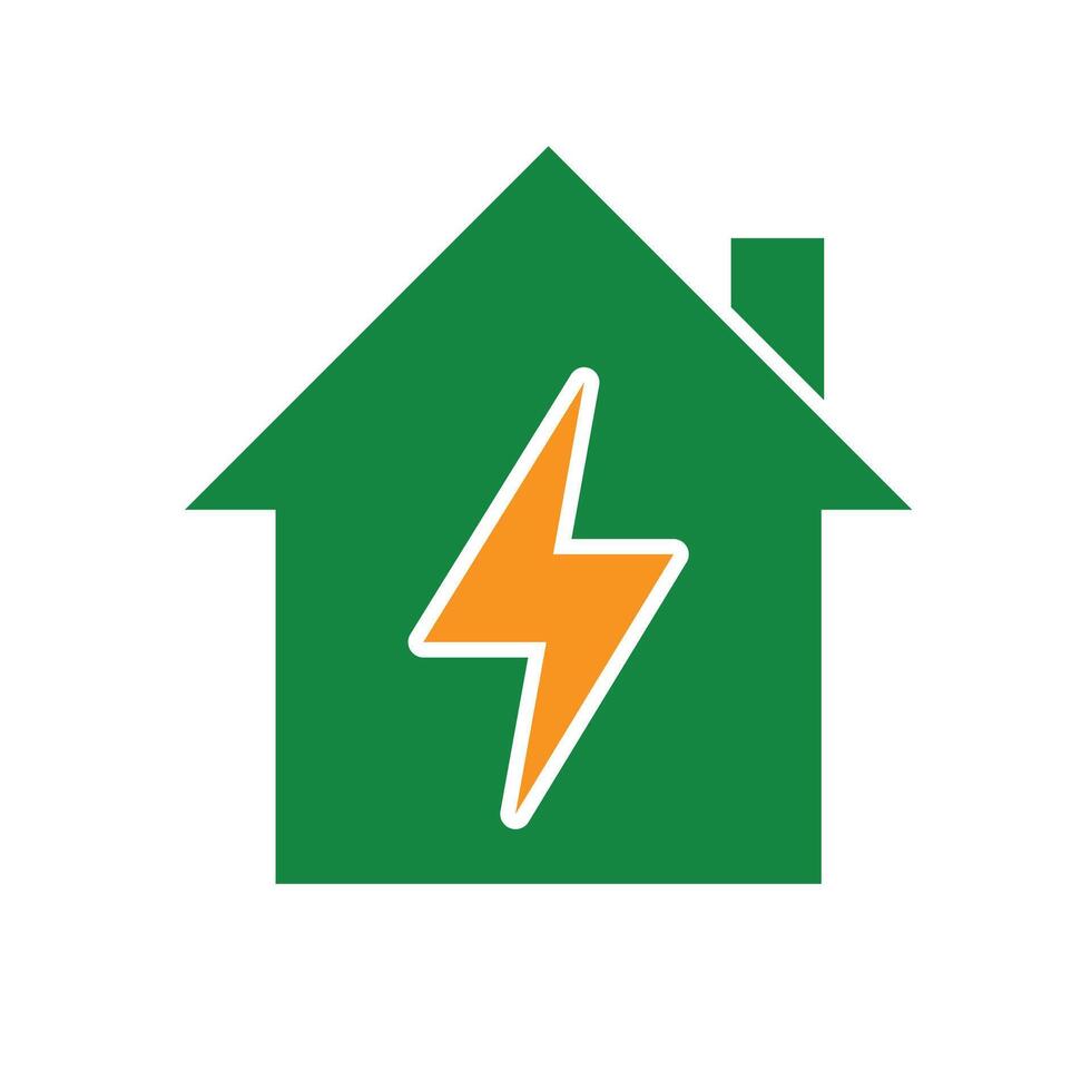 sustainable icon. green energy inside the house. energy source or resource office, eco-friendly energy, electricity symbol.u vector