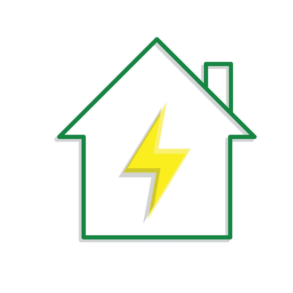 sustainable icon. green energy inside the house. energy source or resource office, eco-friendly energy, electricity symbol.t vector