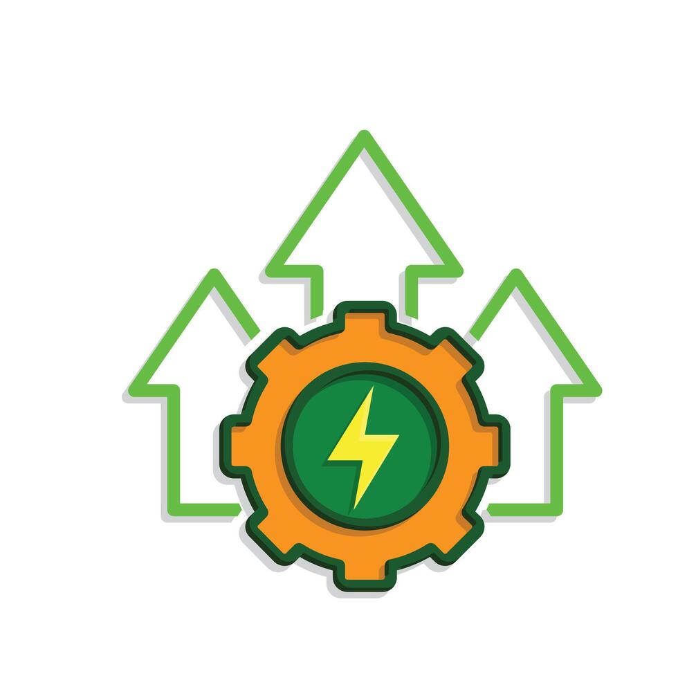 sustainable icon. green energy and up arrow. reuse, eco-friendly energy, zero emission, green energy, eco-friendly concept.y vector