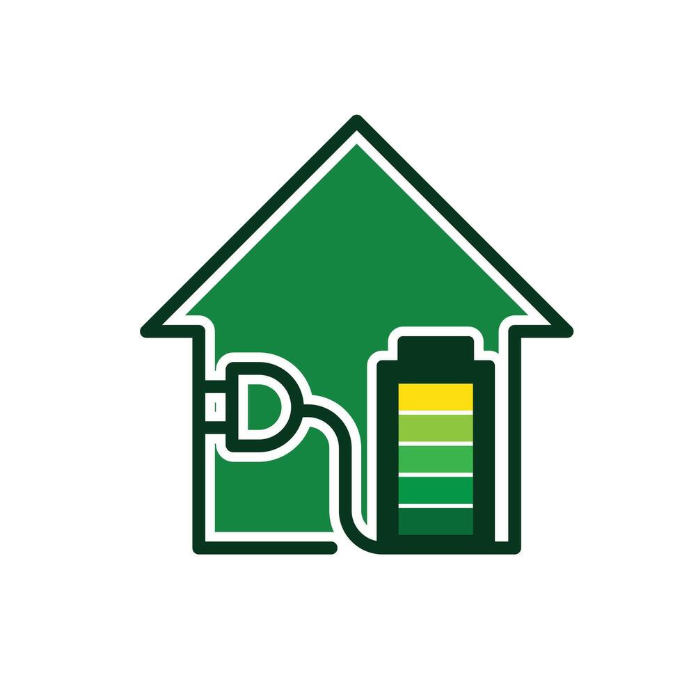sustainable icon. green energy inside the house. energy source or resource office, eco-friendly energy, electricity symbo vector