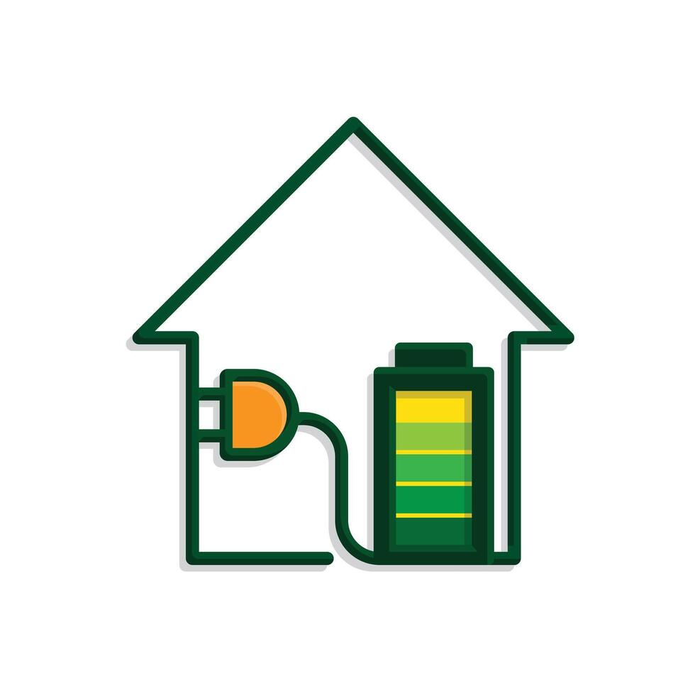 sustainable icon. green energy inside the house. energy source or resource office, eco-friendly energy, electricity symbol5 vector