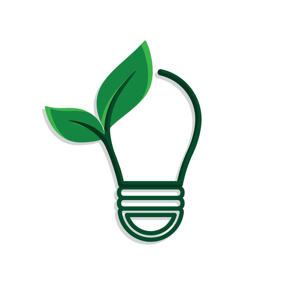 sustainable icon. green energy with light. energy source. resource office, eco energy, electricity symbol6 vector