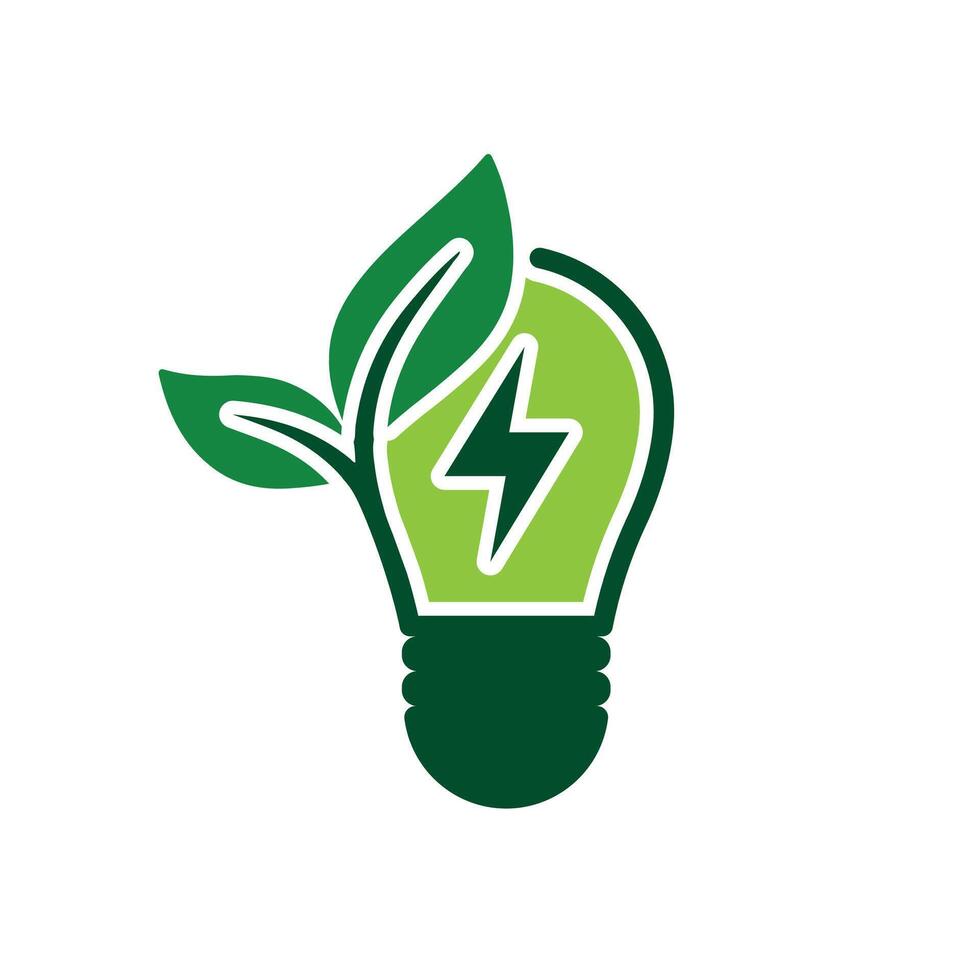 sustainable icon. green energy with light. energy source. resource office, eco energy, electricity symbol12 vector