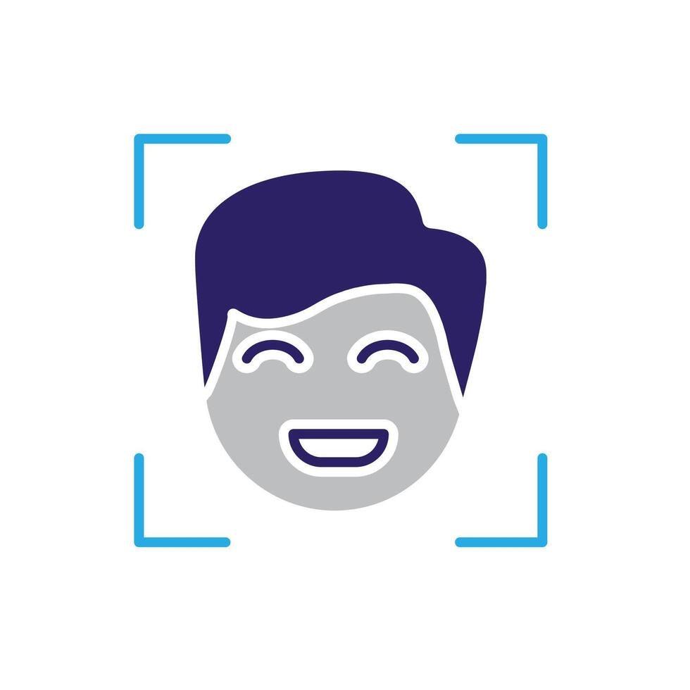 A man with a blue face and a smile vector