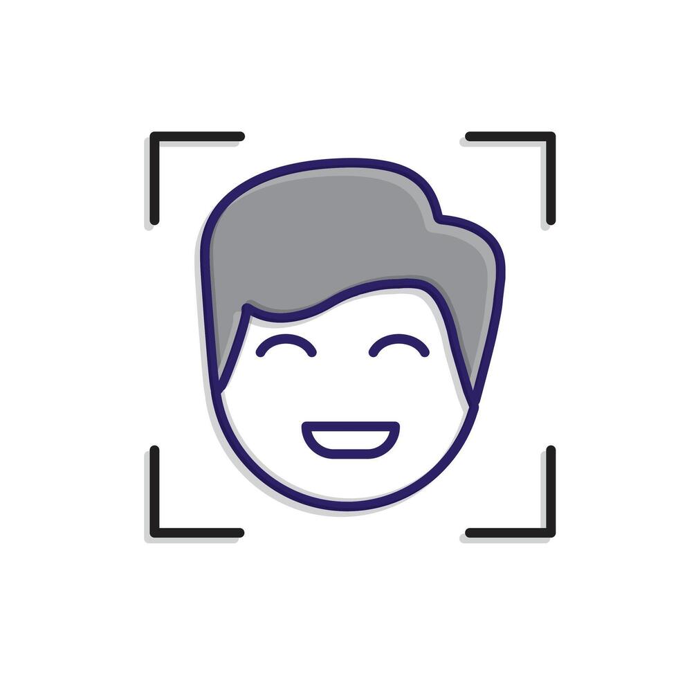 A man with a smile on his face in a frame vector