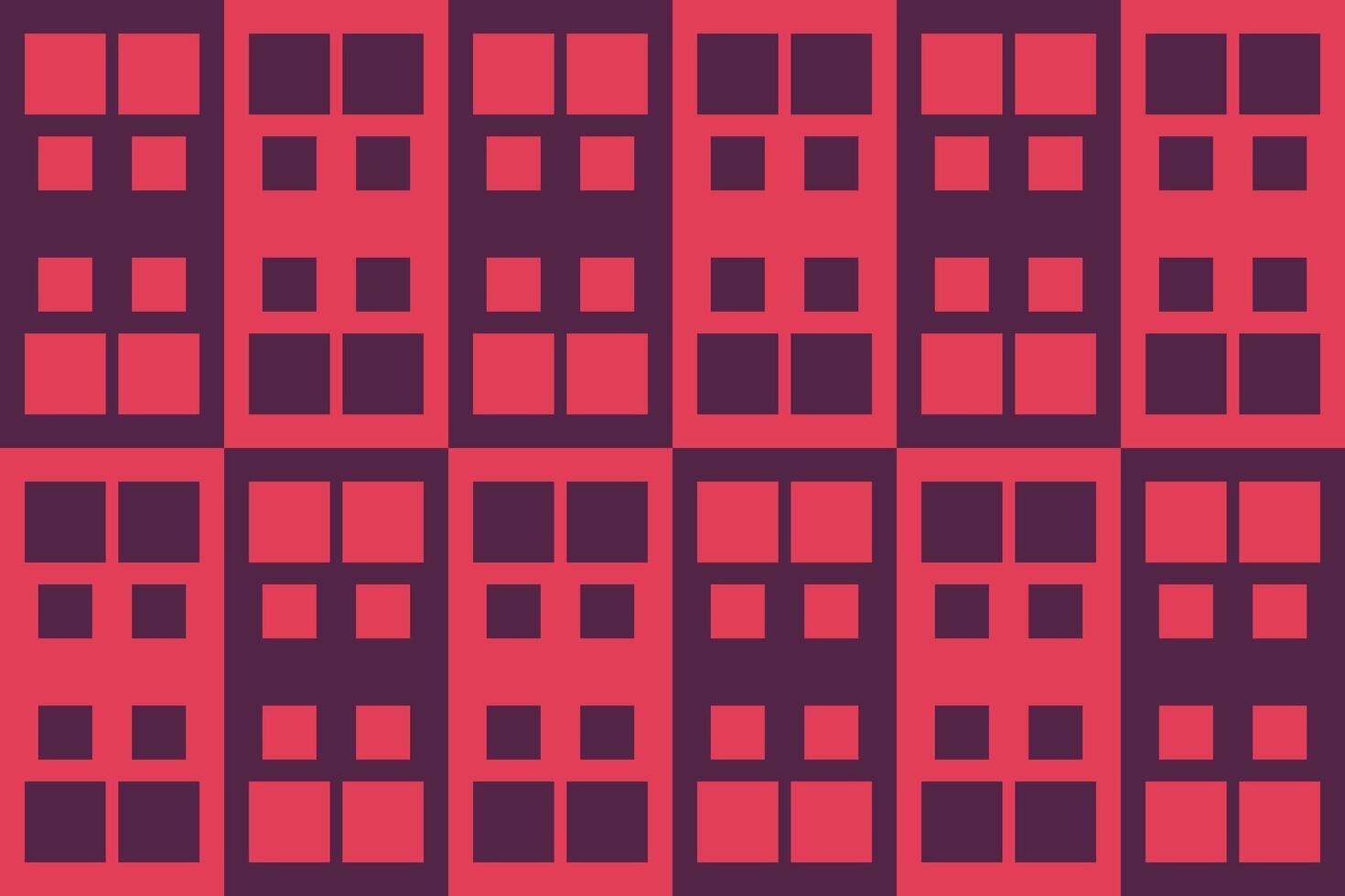 A pattern of red and purple buildings vector