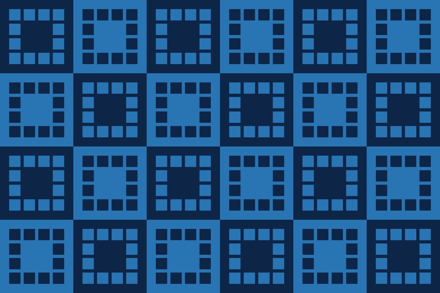 A blue and black pattern with squares vector