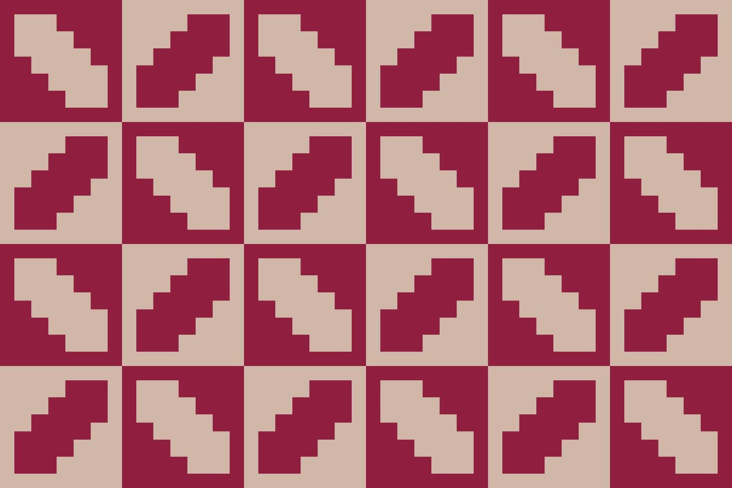 A red and beige pattern with squares vector