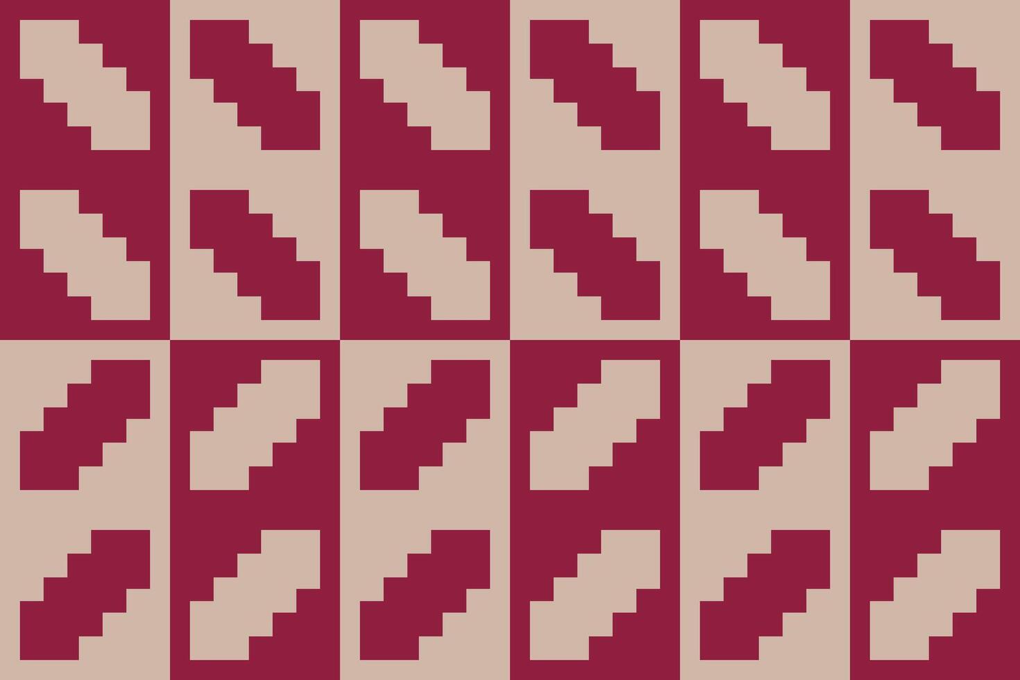 A pattern of squares in red and beige vector