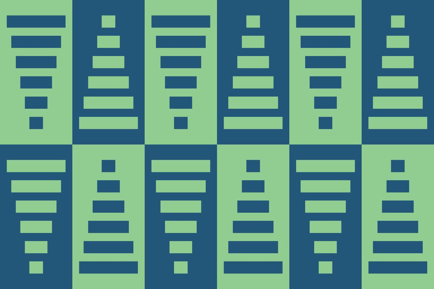 A pattern of green and blue squares with a line of white lines vector