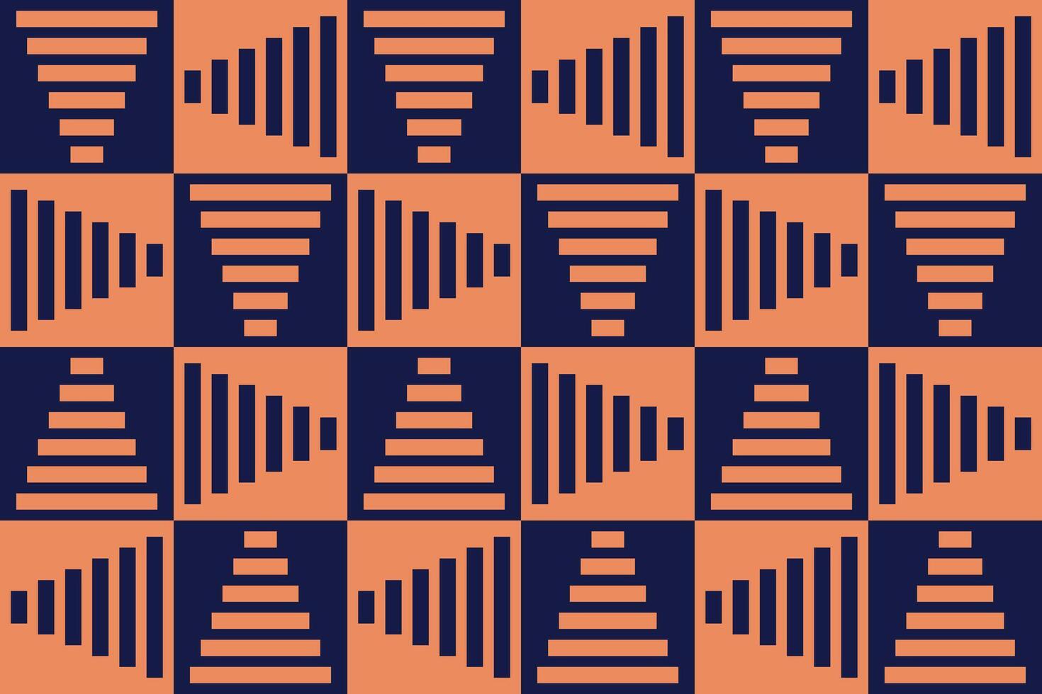 A pattern with orange and blue triangles vector