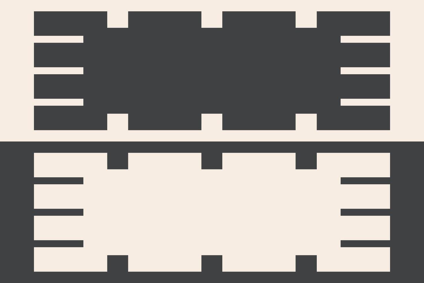 Two rectangular frames with black and white stripes vector
