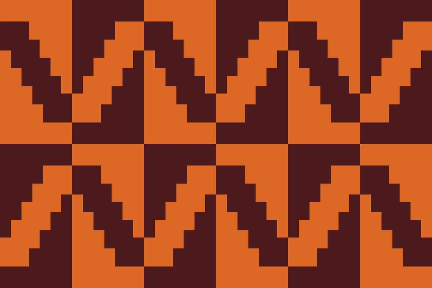 A pattern of squares in orange and brown vector