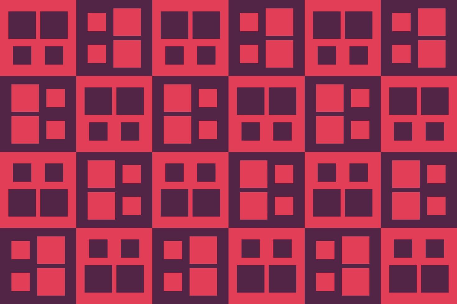 A pattern of red and purple squares on a red background vector