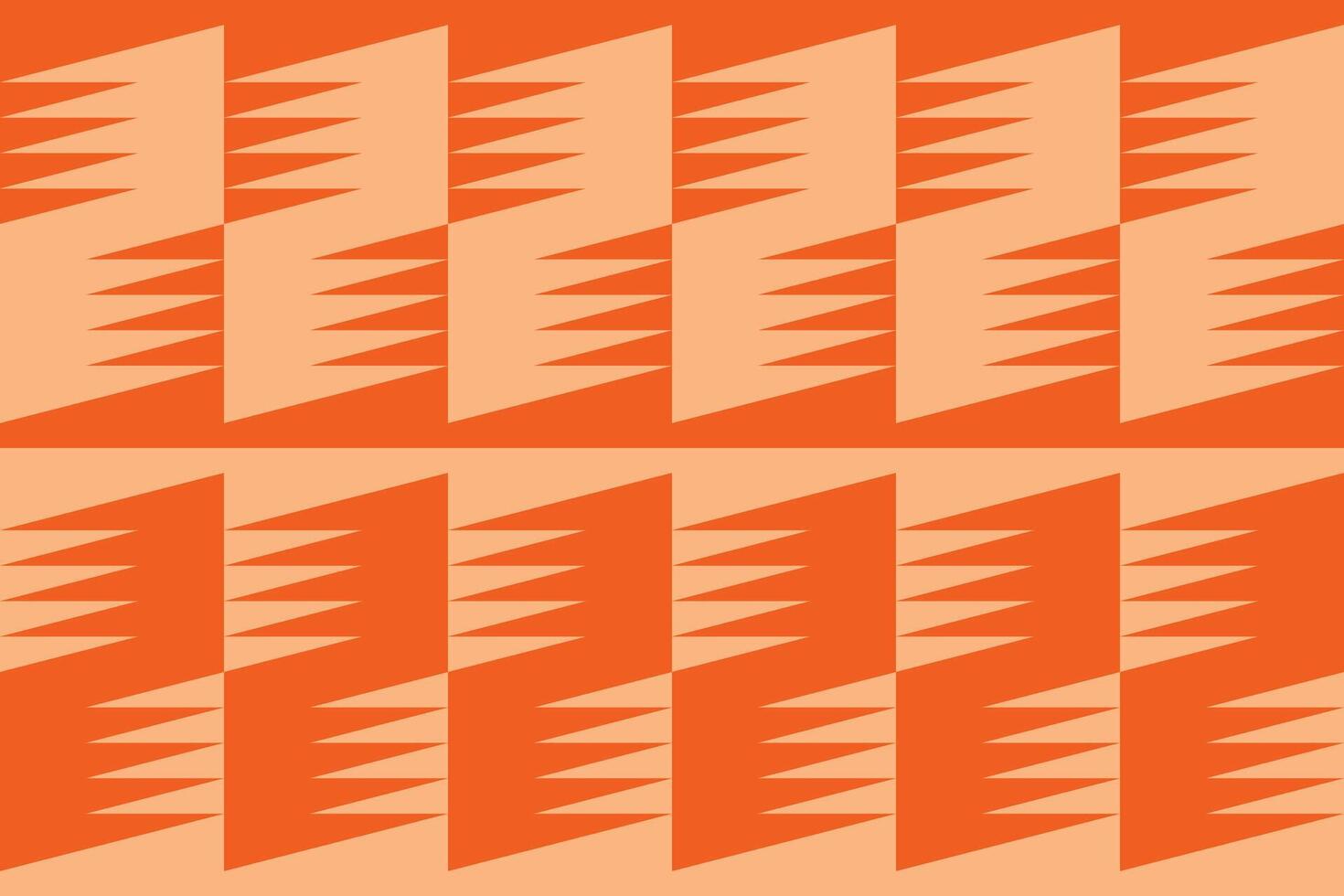 An orange and white pattern with triangles vector