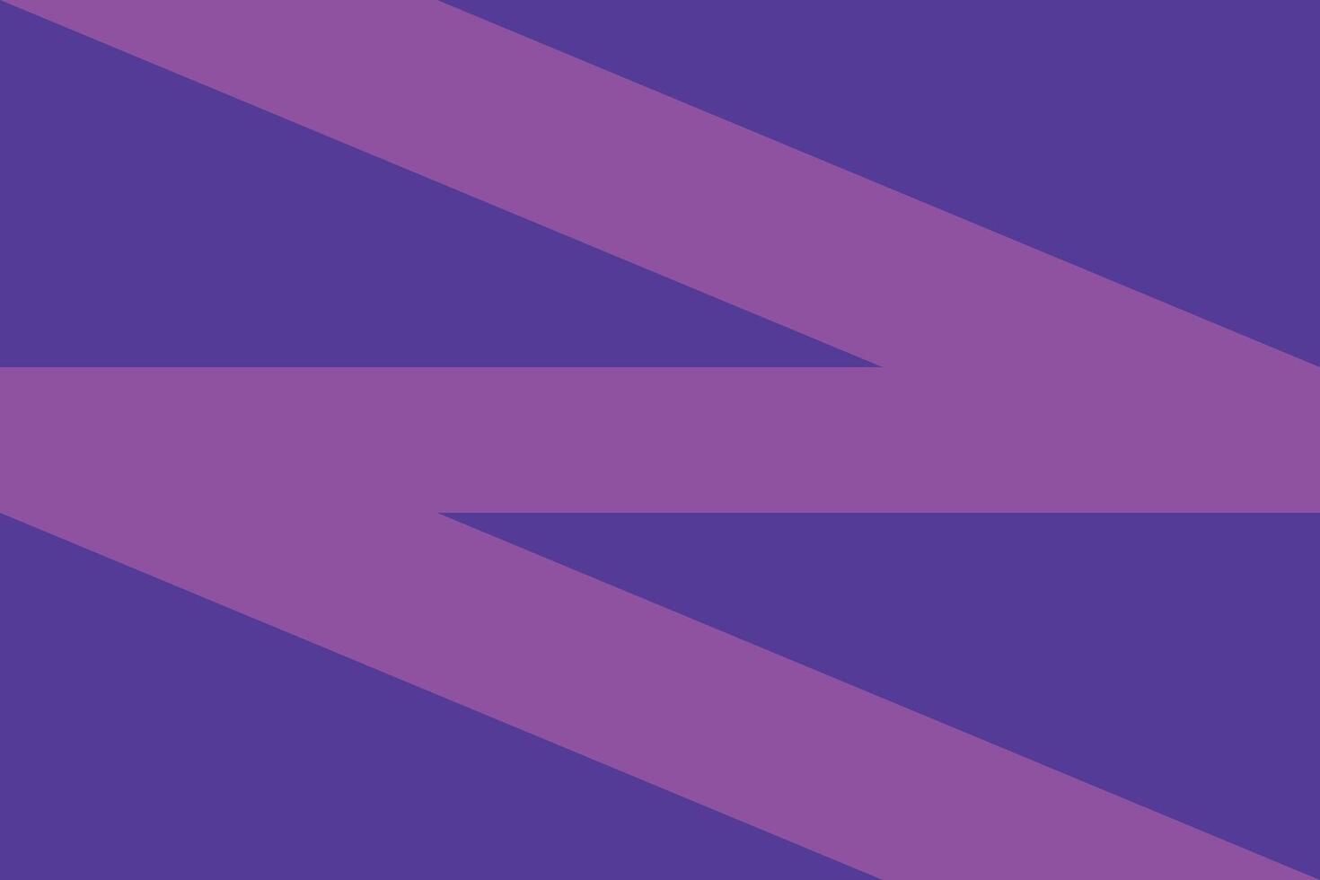 A purple and white striped background with a diagonal arrow vector