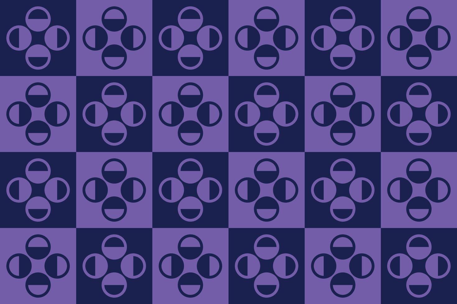 A purple and black checkered pattern with circles vector