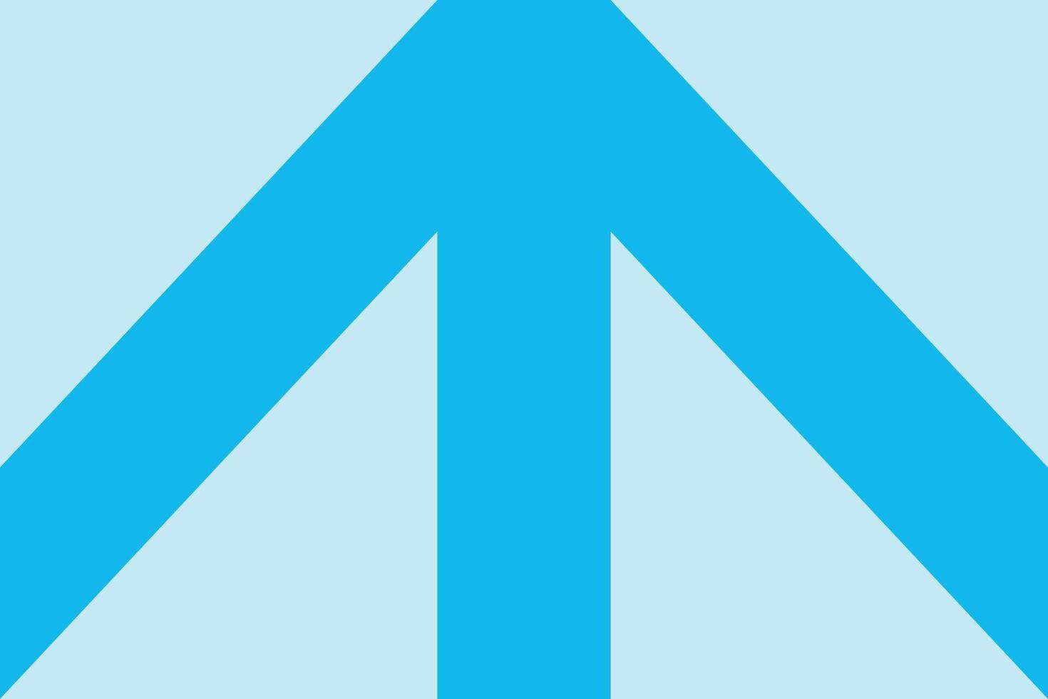 A blue arrow pointing up on a light blue background vector