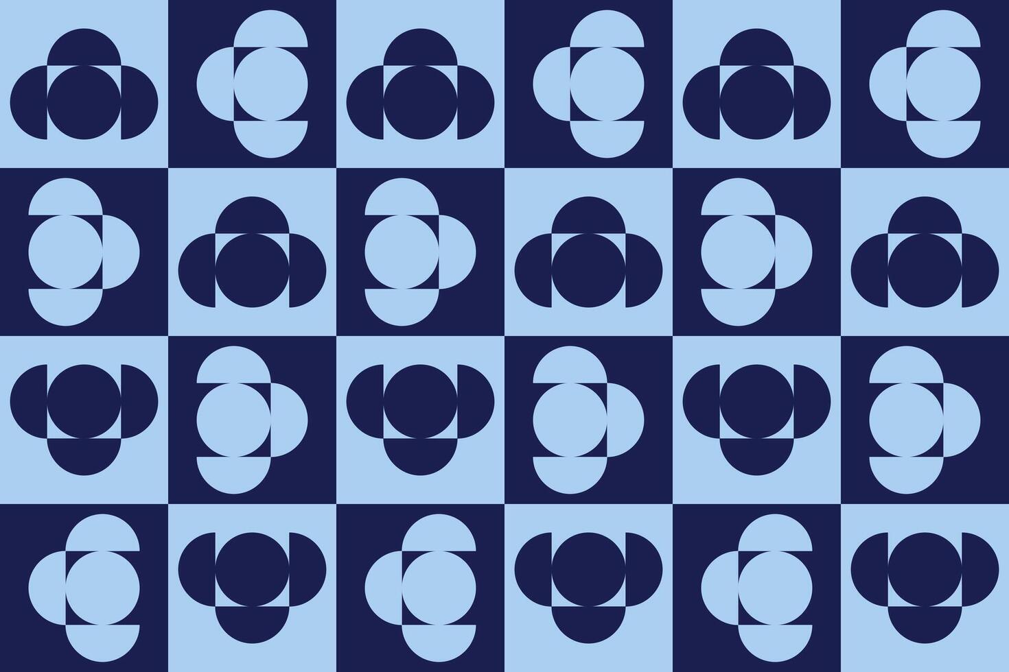 A blue and white pattern with circles and circles vector
